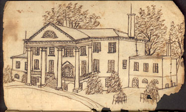Sketch of West Elevation, Made During the Civil War